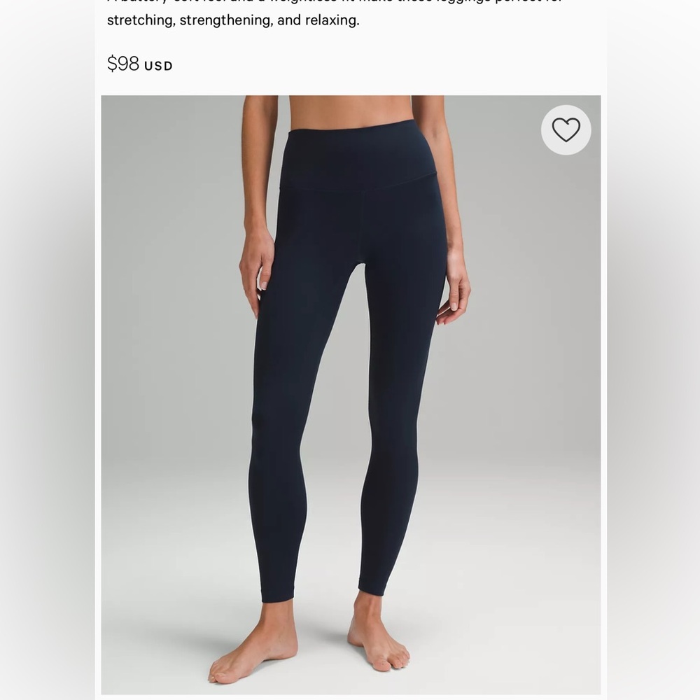 Lululemon high rise leggings in Navy Size Small